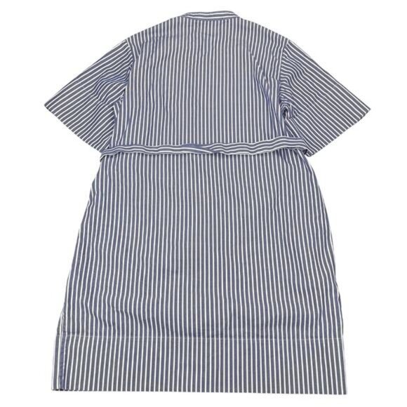 Everlane Collarless Striped Blue Shirt Dress Women's Size Small - Picture 5 of 5